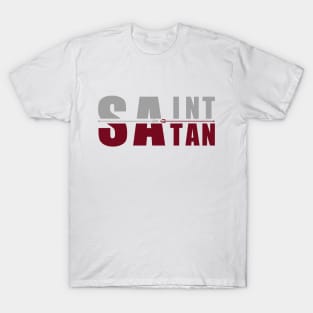 saint & satan, gray and red T-Shirt